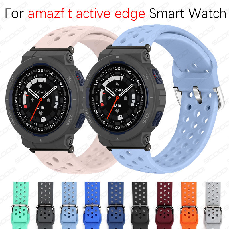 適用於 Amazfit Active Edge 智能手錶錶帶手鍊的矽膠錶帶