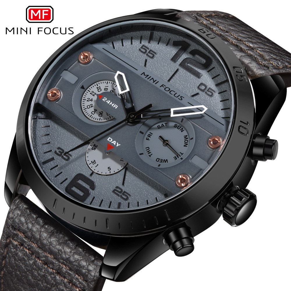 MINI FOCUS手錶日本機芯多功能機械風潮流石英錶防水男手錶0068G