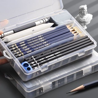 ‹素描筆盒›現貨 素描 筆盒 美術生 收納盒 專用透明工具炭筆鉛 筆盒 盒子 文具盒 畫畫筆