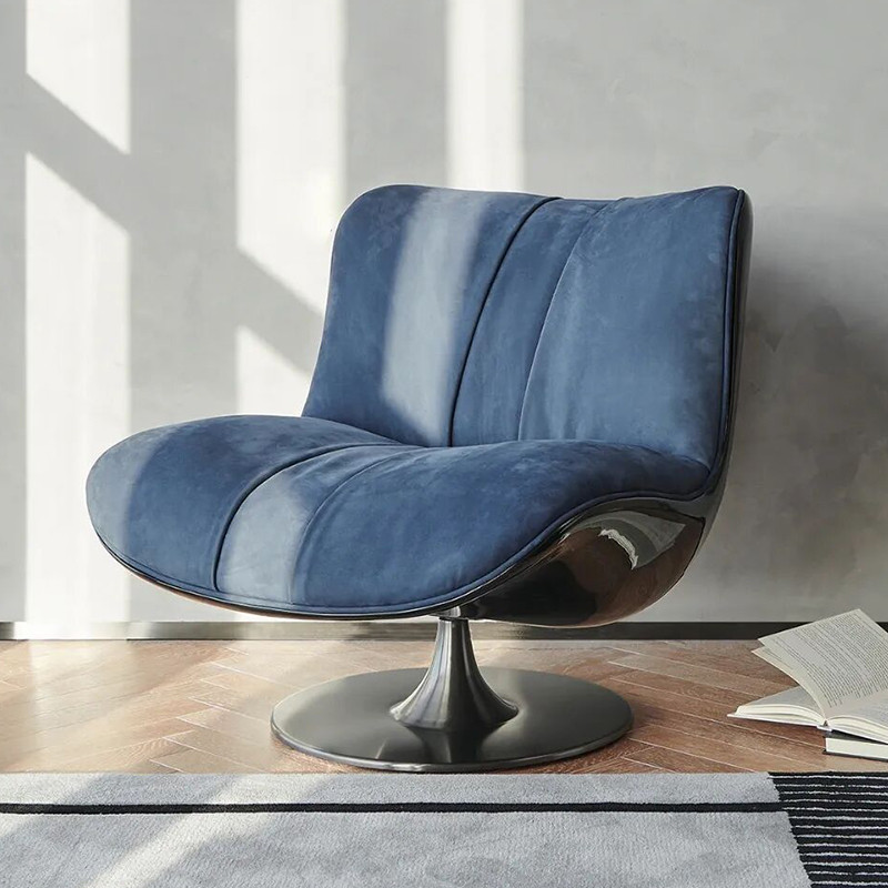 【✨免運 廠家直銷✨】設計師baxter極簡休閑客廳創意輕奢現代單人玻璃鋼旋轉鴨嘴沙發椅