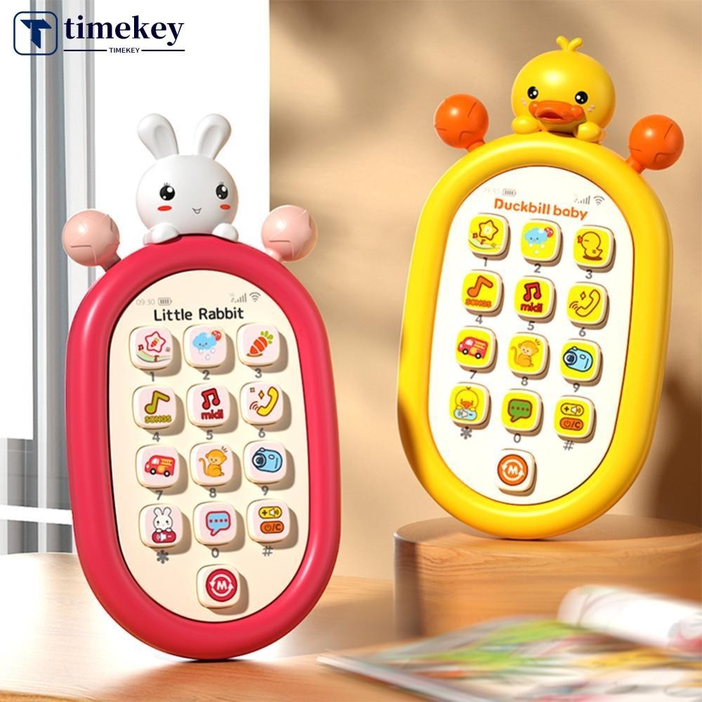 Timekey 嬰兒電話玩具音樂聲音電話睡眠玩具帶牙膠模擬電話兒童嬰兒早教玩具兒童 P1Z9
