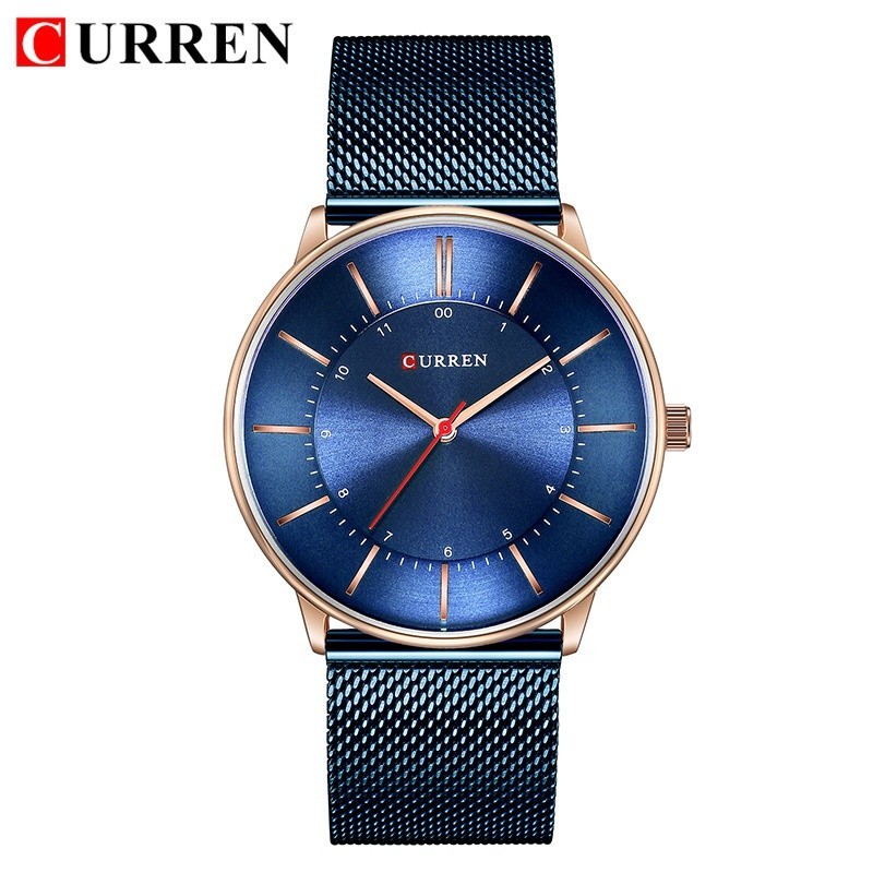 CURREN品牌 8303 石英 網帶 防水 男士手錶