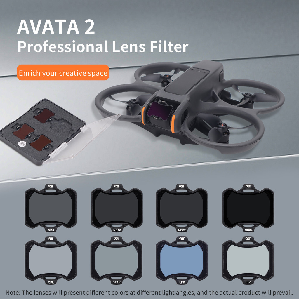 適用於DJI Avata 2 鏡頭濾鏡ND8/ND16/ND32/ND64減光濾鏡UV/CPL MCUV 濾鏡防刮配件