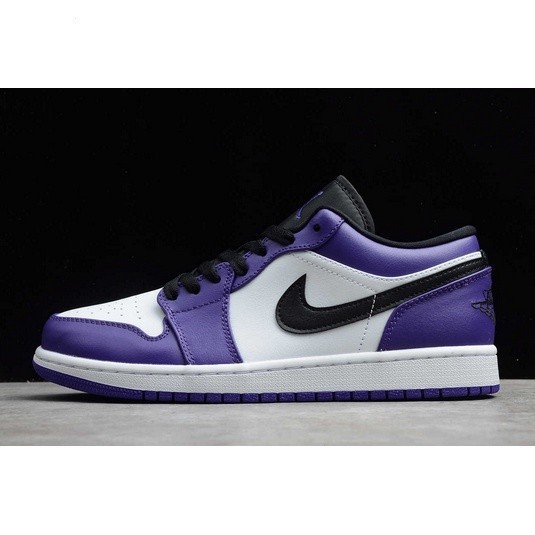 便宜的 Nk AJ Air Jordan 1 Low Court 紫色籃球鞋 553558-500
