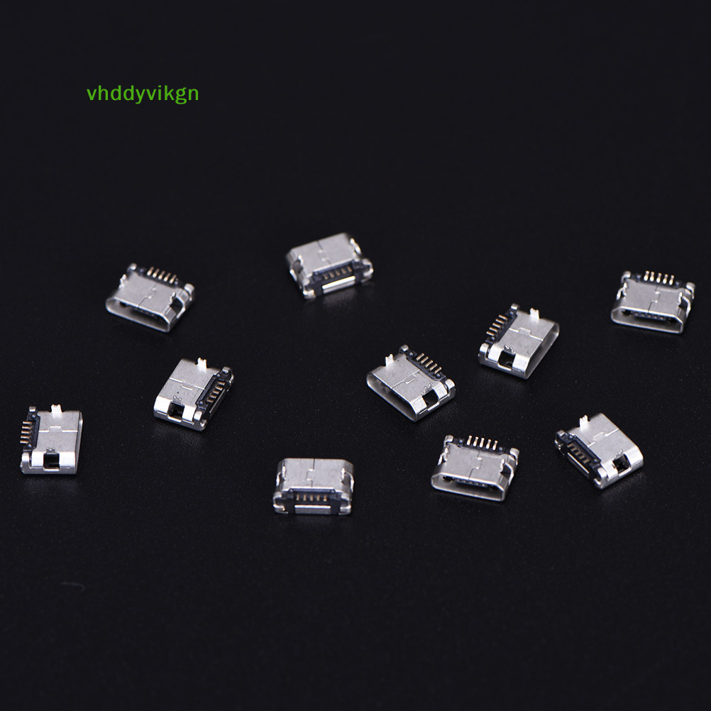 Vhdd 10pcs Micro USB 5pin B 型母連接器用於連接器 5 針充電插座熱銷 TW
