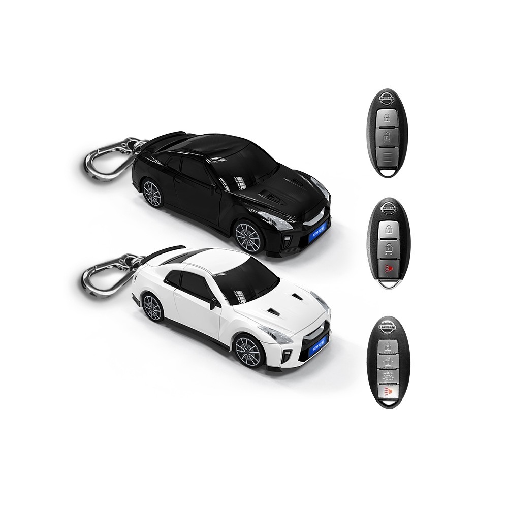 CT 台灣車用精品 Nissan尼桑GTR車模型鑰匙套 汽車鑰匙包 保護套創意小車模型殼個性扣禮物男尼桑鑰匙套 鑰匙套
