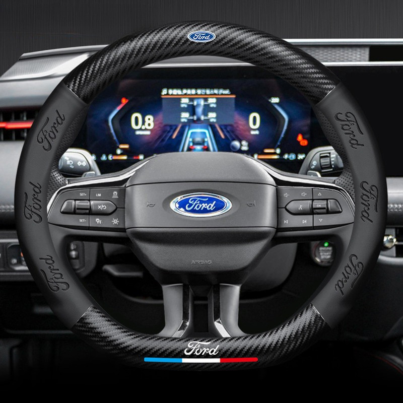 Rio 福特汽車方向盤套 3D 打印徽標防滑方向盤保護套適用於福特 Ranger Raptor Territory Ec