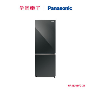 Panasonic 300L二門無邊框鏡面玻璃冰箱-黑 NR-B301VG-X1 【全國電子】