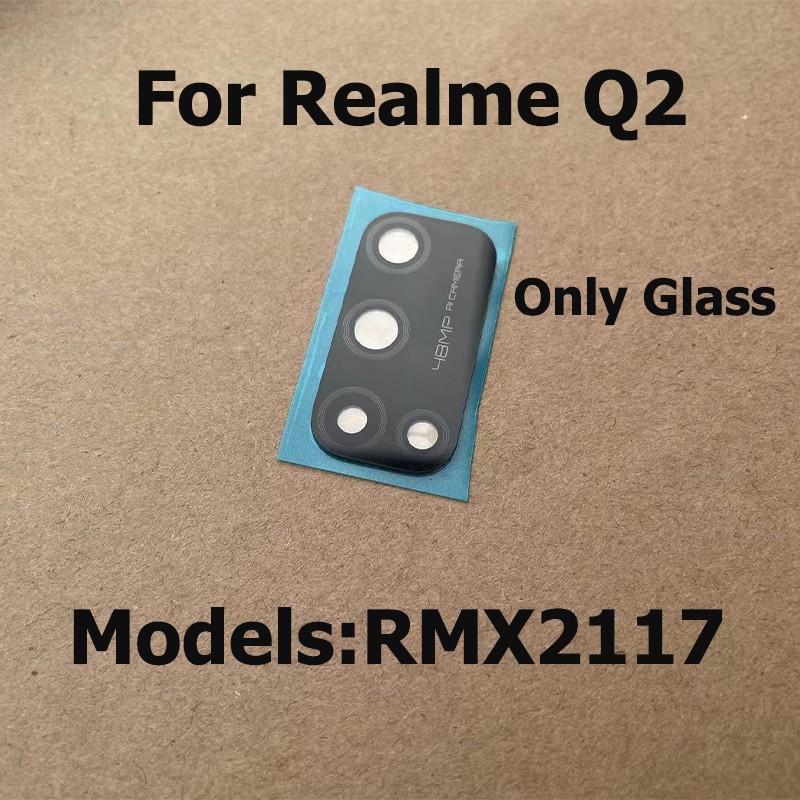 Realme Q2 後置攝像頭玻璃鏡頭後置攝像頭玻璃帶不干膠貼紙 RMX2117