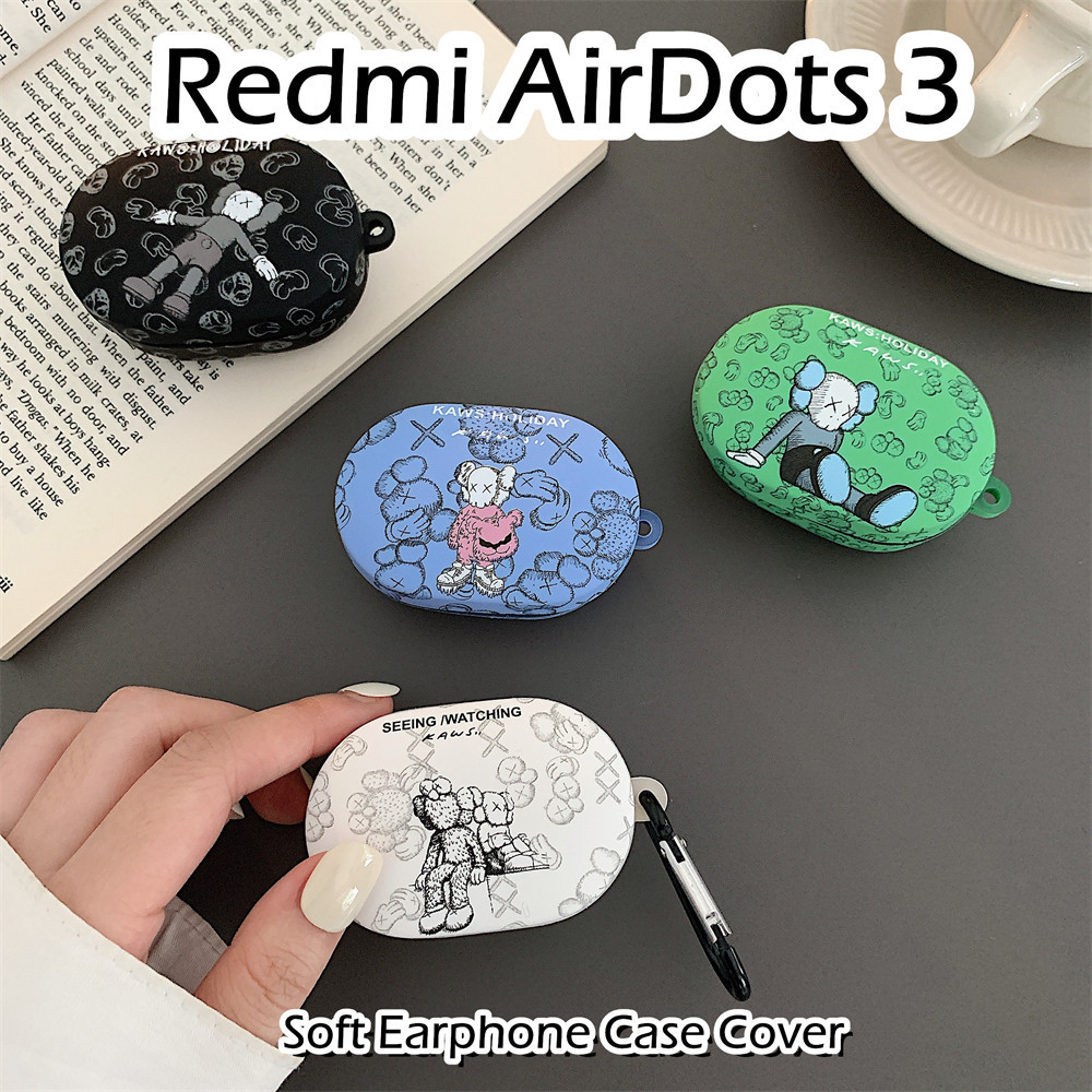 【Case Home】適用於 Redmi AirDots 3 Case 搞笑卡通圖案 TPU 軟矽膠耳機套外殼