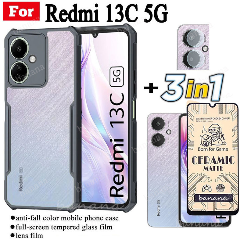 3 合 1 Redmi 13C 5G 防震手機殼適用於 Redmi13C Redmi Turbo 3 Redmi A3