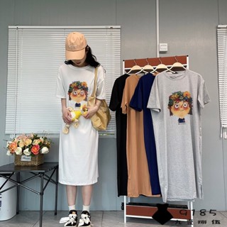 M-4XL 夏季洋裝 韓版洋裝 大尺碼洋裝 夏季洋裝 短袖洋裝 連身洋裝 大尺碼女裝 洋裝 短袖懶人長裙女 寬鬆洋裝