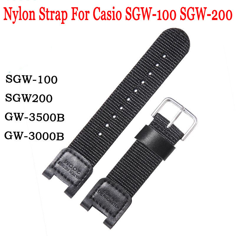 卡西歐 SGW-100 SGW-200 錶帶尼龍錶帶手鍊錶帶運動替換腕帶尼龍錶帶