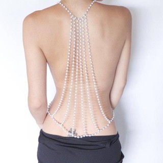 身體鏈 後背鏈 時尚性感後背 珍珠一件式項鍊 身體鏈