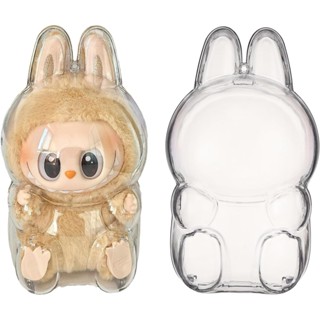 LABUBU 毛絨公仔透明袋鑰匙扣、懸掛展示櫃、保護套、塑膠 PVC 收納盒 (V2)