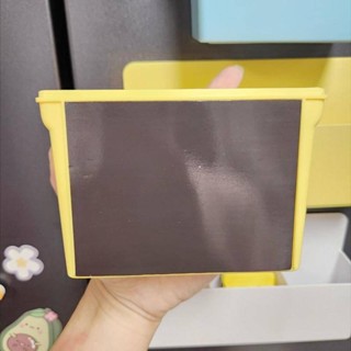 【臺灣出貨】奶油黃色磁吸收納盒冰箱貼側面置物入戶門洞洞板裝飾磁性貼盒 冰箱貼 造型磁鐵 冰箱磁鐵 冰箱置物架 冰箱收納盒