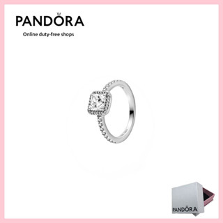 [免稅] PANDORA 100% AuthenticS925 純銀首飾戒指[198863C01]閃閃發光的光環戒指