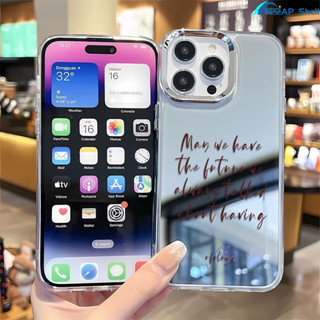 高階感英文鏡面iphone16ProMax手機殼15硬殼12PRO防摔11pro創意14plus大孔13pro保護殼XR