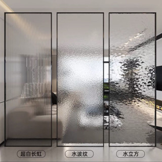 玄關屏風定製藝術玻璃長虹水波紋半隔牆可定製客廳浴室