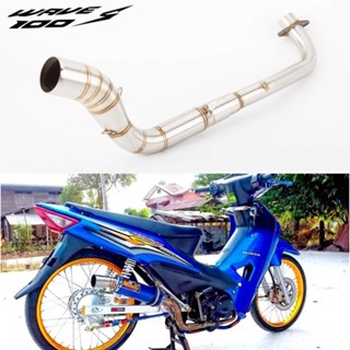 熱賣 機車改裝wave 100 排氣管 WAVE100 前段 wave 100S wave 100R