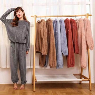 🌸臺灣限價🌸仙女暖暖套裝珊瑚絨冬季加厚睡衣睡褲女兩件套休閒大碼寬鬆家居服🌸鹿鹿