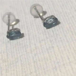 近全新 ete 耳環 藍色 托帕石 天然石 白金 pt900 日本直送 二手