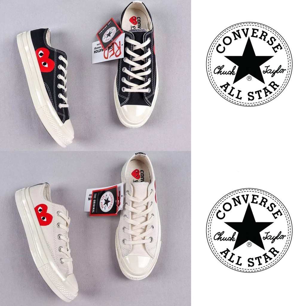 匡威 Cdg PLAY x Converse Classics 原裝正品帆布鞋鞋帶學生運動鞋橡膠鞋底中性贈送襪子