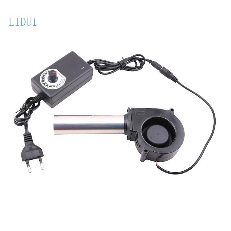 Lidu1 7cm 7530 12V 小型鼓風機,帶功率可變控制器,適用於戶外燒烤風扇