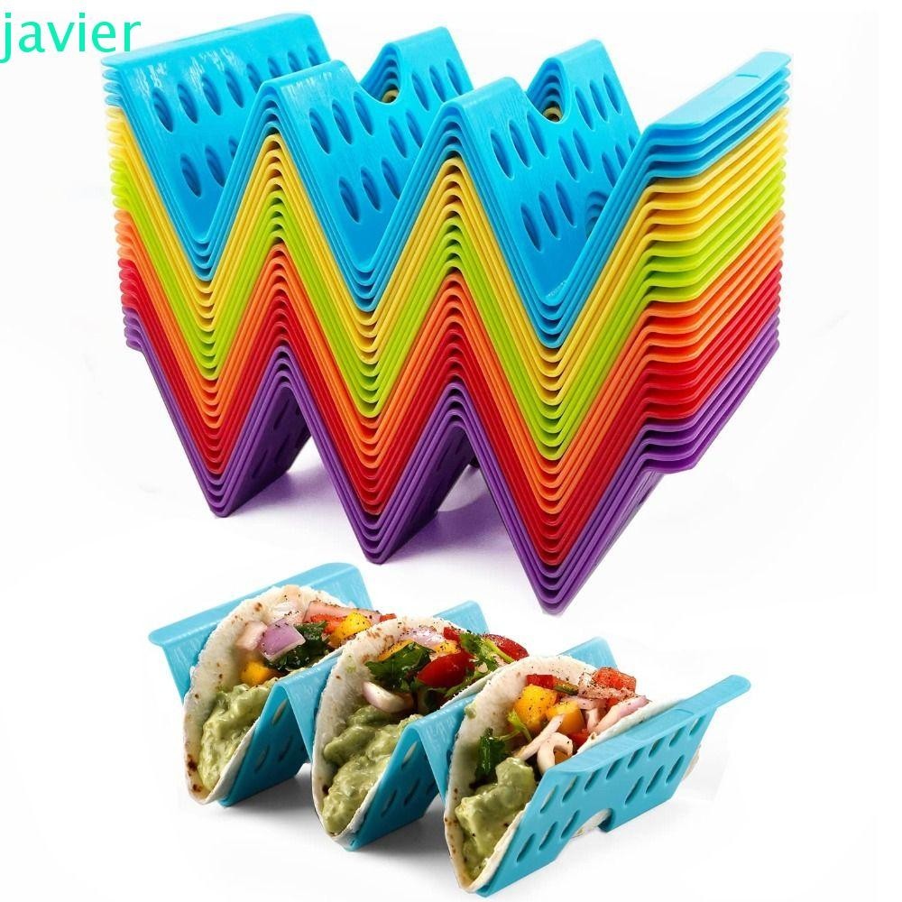 JAVI1ER4Pcs炸玉米餅持有人,廚房小工具塑料墨西哥捲架,三角形波形經久耐用墨西哥煎餅攤