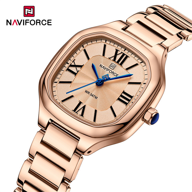 Naviforce 女士休閒手錶不銹鋼手鍊女流行時尚石英女士手錶女孩禮物
