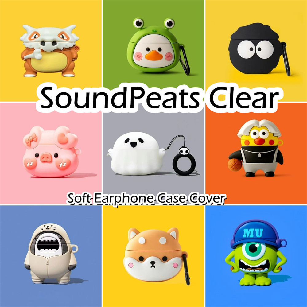 現貨! 適用於 SoundPeats Clear Case 防摔卡通系列軟矽膠耳機套外殼保護套 NO.1