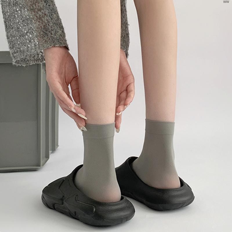 【限時免運】天鵝絨短襪薄款女襪夏季灰色冰絲襪白色襪子女jk短筒襪中筒堆堆短襪隱形襪水晶襪短絲襪蕾絲襪