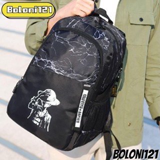 BOLONI121大容量背包,透氣防水對於動畫夜光書包,可調對於路飛帶發光圖案黑色登山包