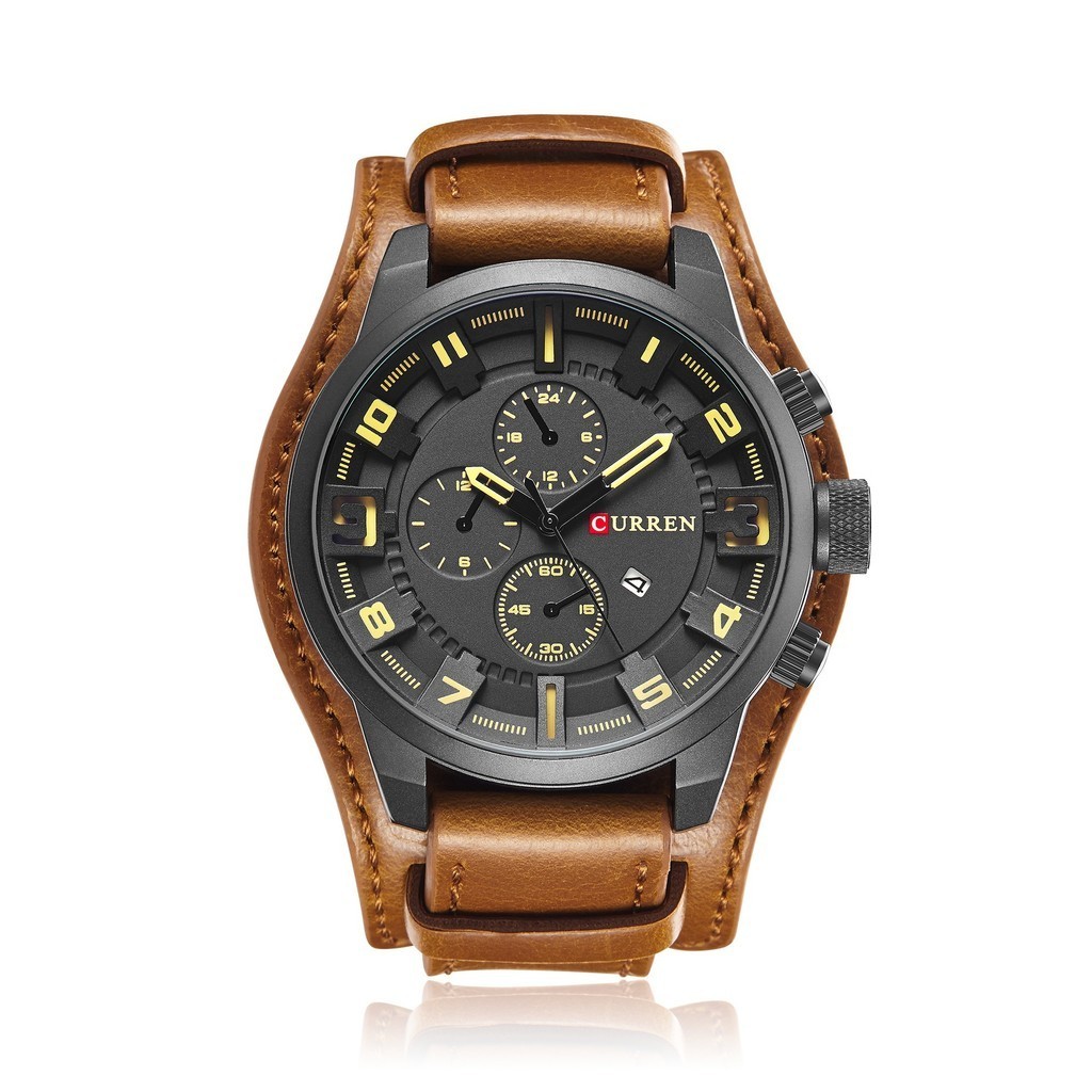 【輕奢現貨】手錶CURREN卡瑞恩8225男士手錶 日曆手錶 防水石英手錶皮帶手錶 商務手錶