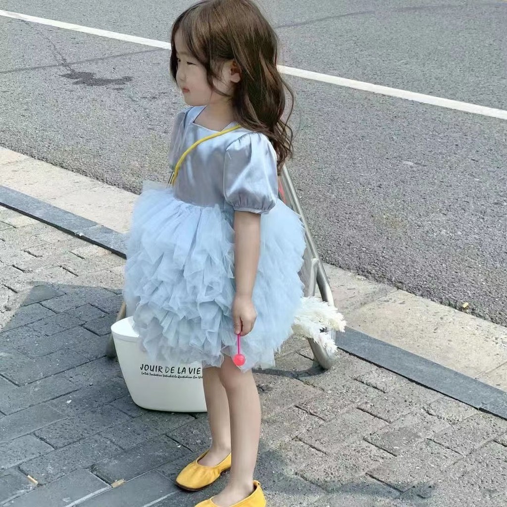 女童禮服花童小洋裝公主洋裝兒童禮服女寶寶洋裝兒童蛋糕裙女童蓬蓬裙表演服女童紗裙中兒童洋裝