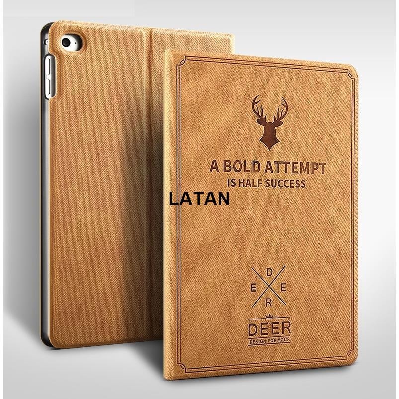 LATAN-復古鹿頭全包邊Mini3皮套IPad4殼2017适用于iPad保護殼 2018新保護套Air2超薄Air迷你