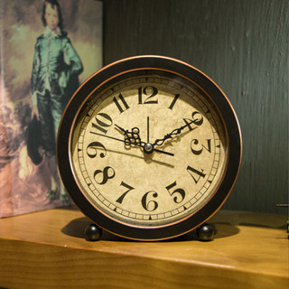 現貨‹桌面鬧鐘› 【復古鐘錶】歐式田園簡約創意鬧鐘美式靜音學生床頭臥室鐘錶擺件