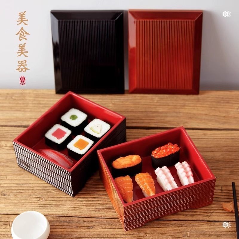 日式鰻魚飯盒壽司盒圓形帶蓋便當盒餐盒商用點心盒壽司料理蓋飯盒
