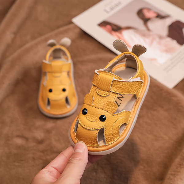 寶寶涼鞋男寶夏天新款嬰兒鞋子防滑0-1-3歲真皮軟底學步鞋女包頭2