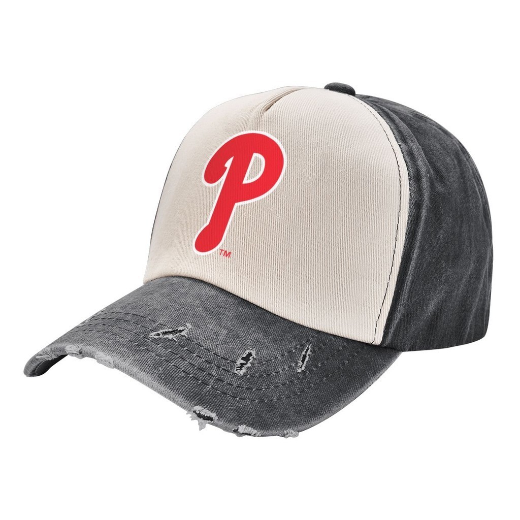 Mlb 費城費城人隊經典復古棒球帽男女通用低調水洗棉爸爸帽可調節運動帽