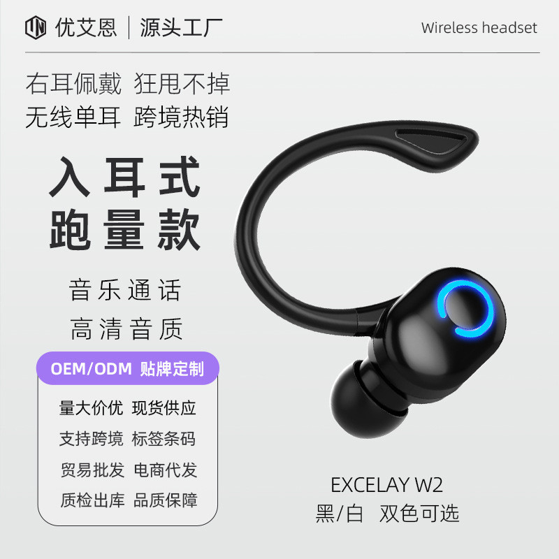 台灣出貨 Excelay跨境藍牙耳機W2 入耳式迷你運動低延遲TWS無線耳塞 音質出眾 適合運動時佩戴 享受高品質音樂 