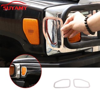 適用於悍馬 H3 2005-2009 汽車造型不銹鋼銀色汽車側轉向燈側標記框架貼紙汽車配件