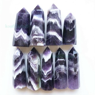 🔥靈犀福運堂 已祈福 天然水晶 🔥天然夢幻紫水晶水晶柱單尖六稜柱擺件天然原石打磨工藝品 TRSJ