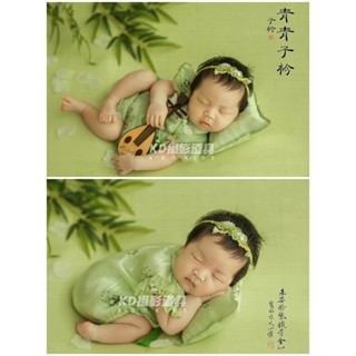 新生兒攝影服裝道具嬰兒滿月照清新古風新中式拍照衣服影樓寫真照