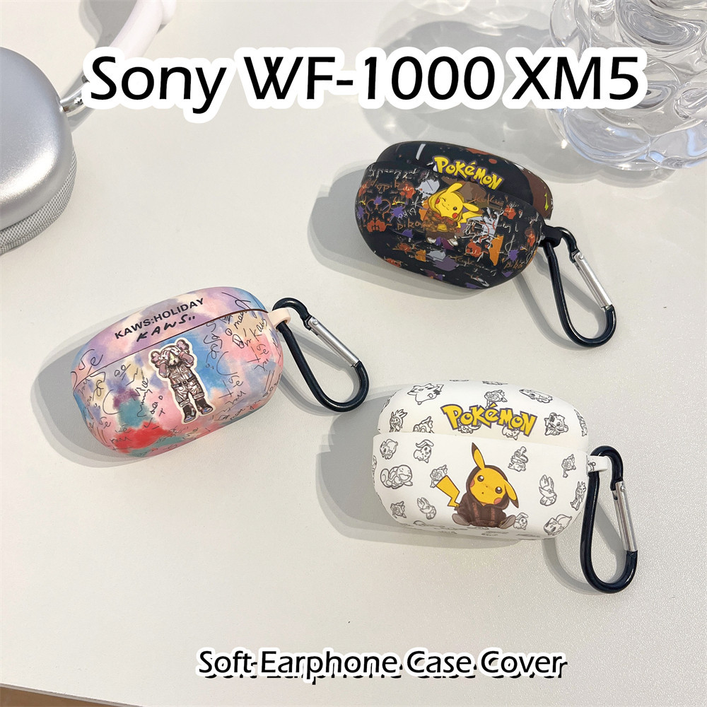 [快速發貨] 適用於索尼 WF-1000 XM5 手機殼時尚創意卡通圖案 TPU 軟矽膠耳機殼外殼保護套
