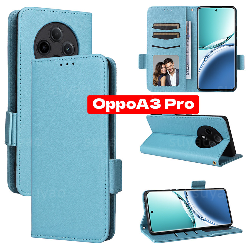 適用於 Oppo A3 Pro A3Pro 5G 2024 手機殼錢包翻蓋皮革磁性支架外殼 OppoA3 OppoA3P