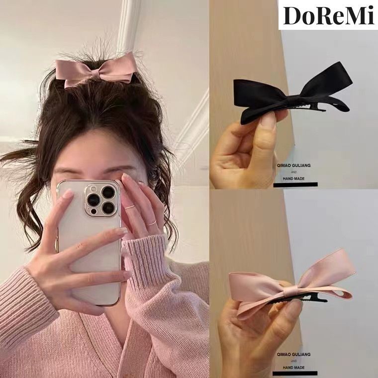 【DoReMi_Shop】可愛立體小蝴蝶結髮夾，粉色劉海夾小耳朵頭飾！