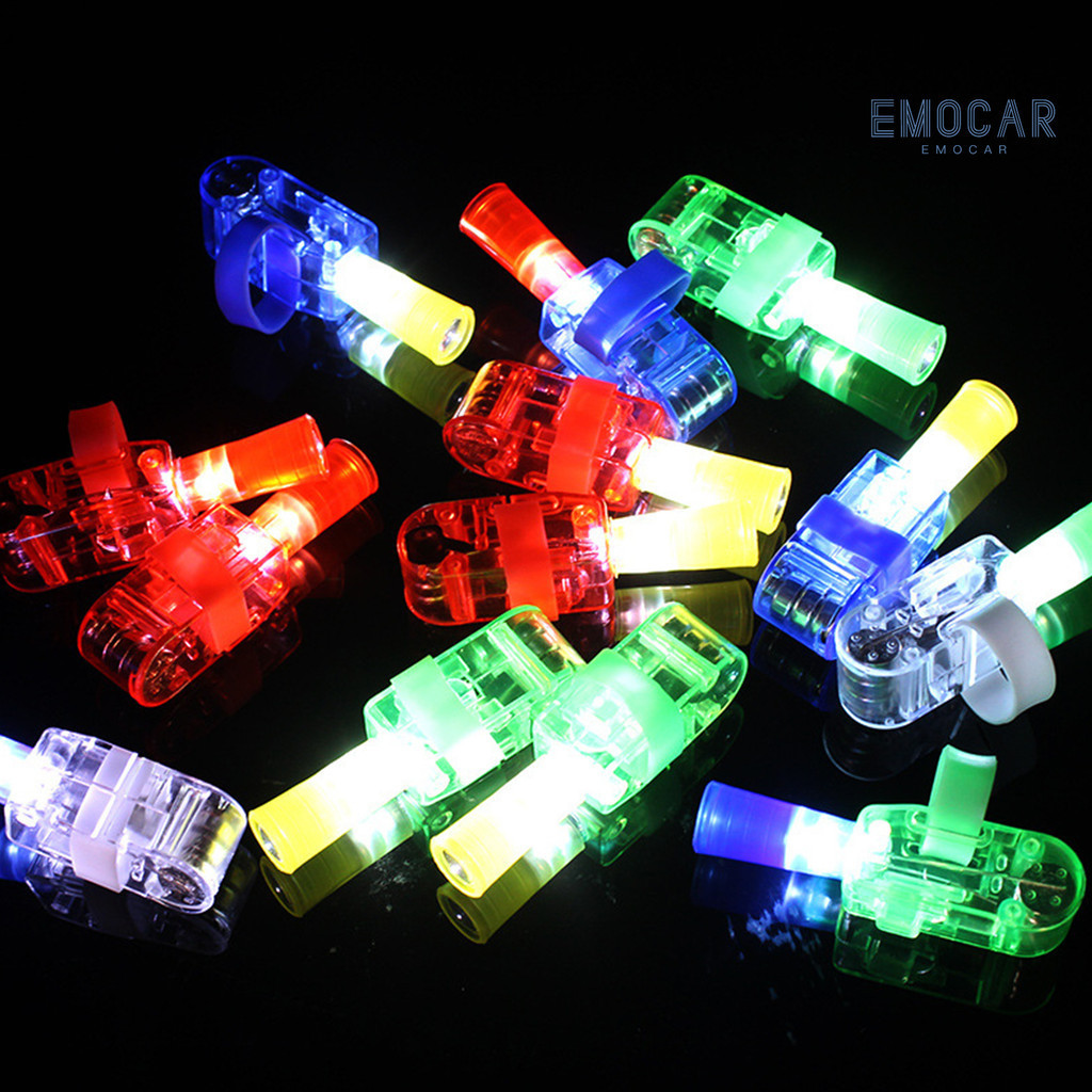 [文房樂玩]AMZ卡通手指投影燈手指燈戒指燈 LED擺地攤熱賣貨源兒童發光玩具10pcs（頻道）