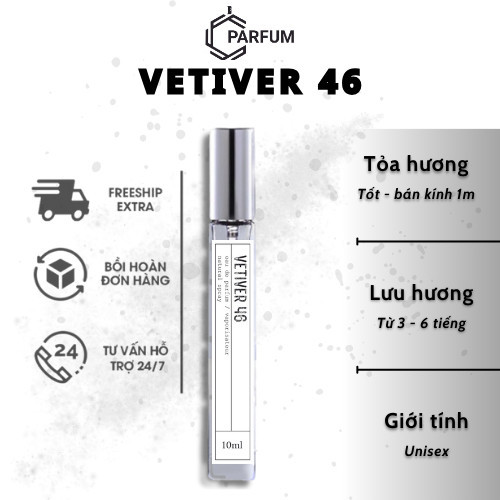 Cparfum Vetiver 46 香油中性清涼芳香油吸引濃度 EDP