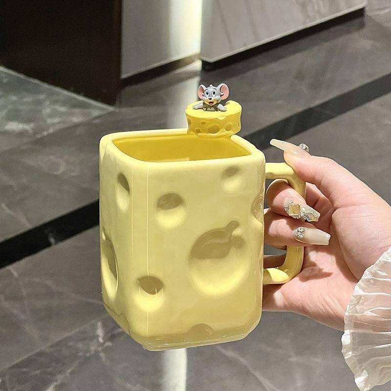 起司馬克杯創意水杯家用設計陶瓷杯子女生情侶咖啡杯高顏值早餐杯500ml馬克杯